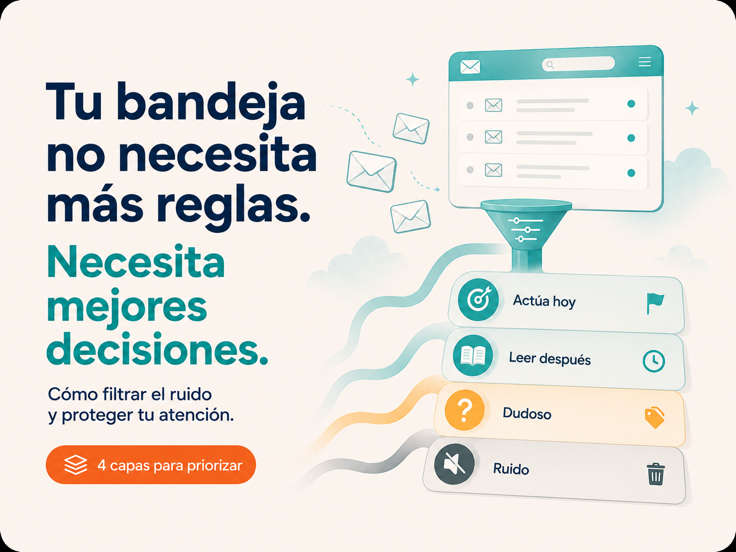 Automatiza tu criterio, no tu correo: recupera el foco de tu jornada (prompt incluido)